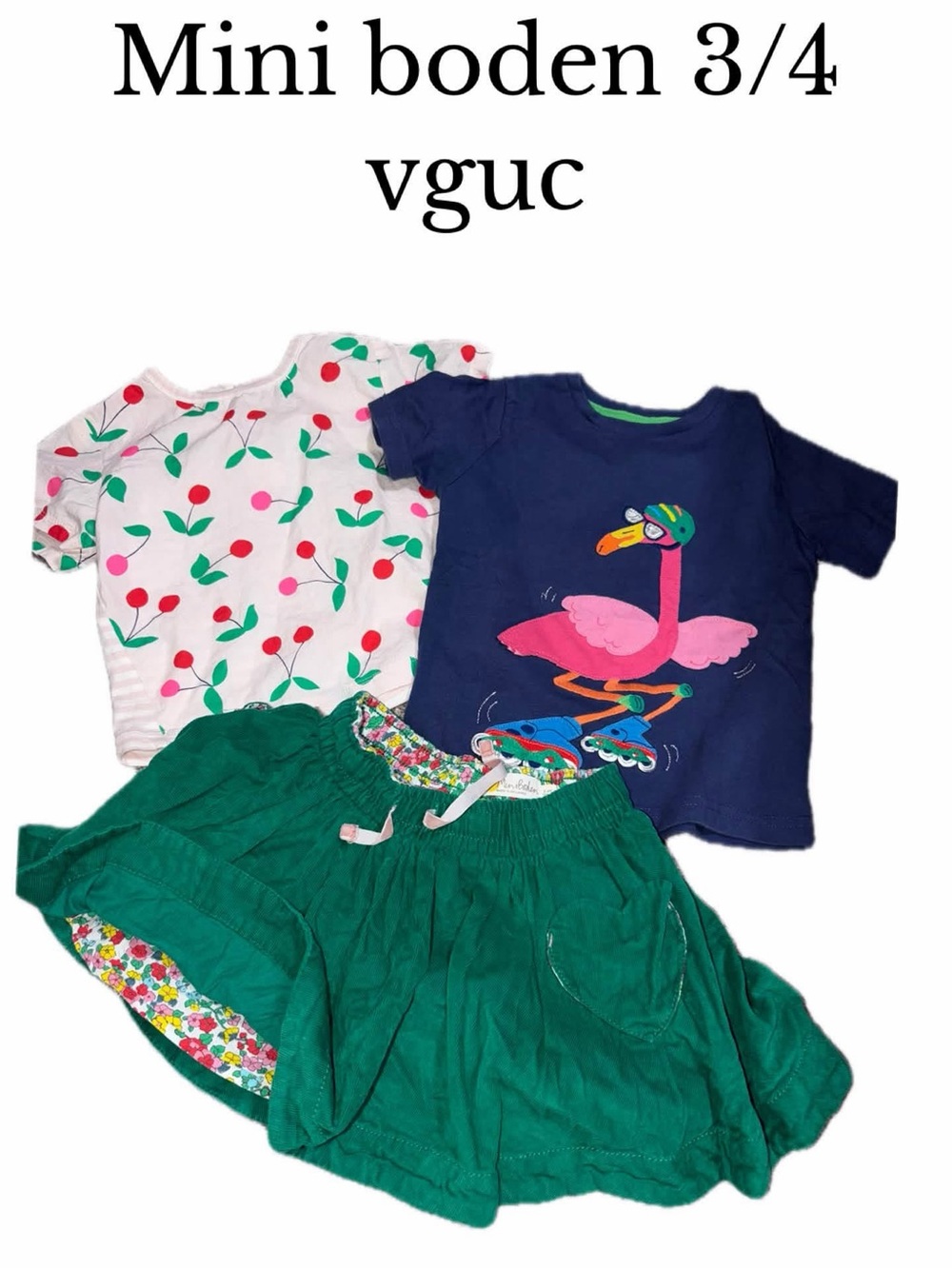 Mini boden 3/4 skirt shirt girls bundle